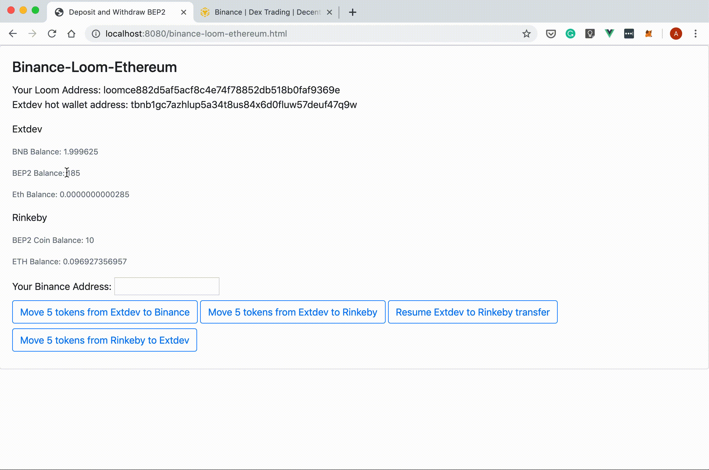 Move BEP2 from Binance to Extdev