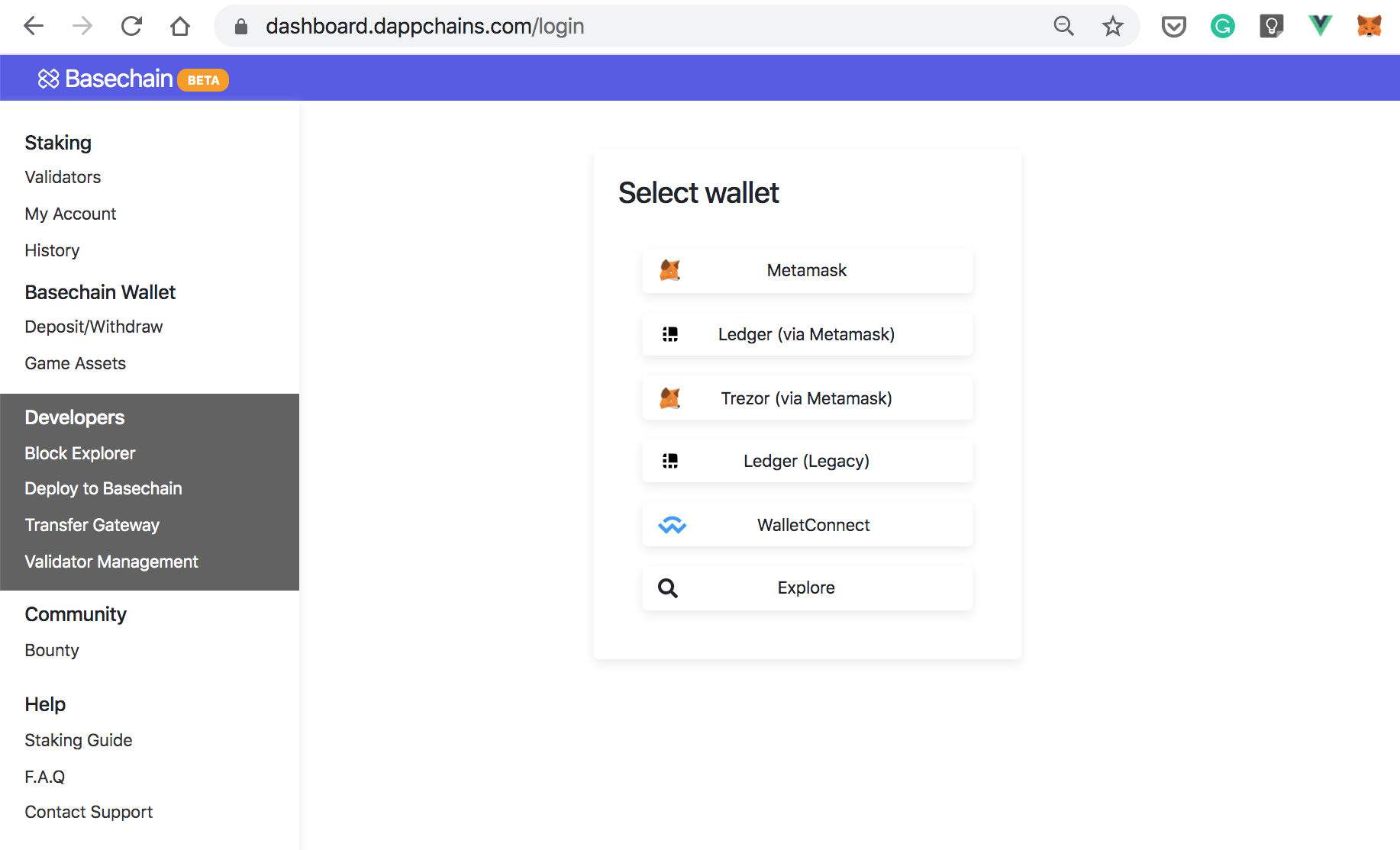 Select Wallet
