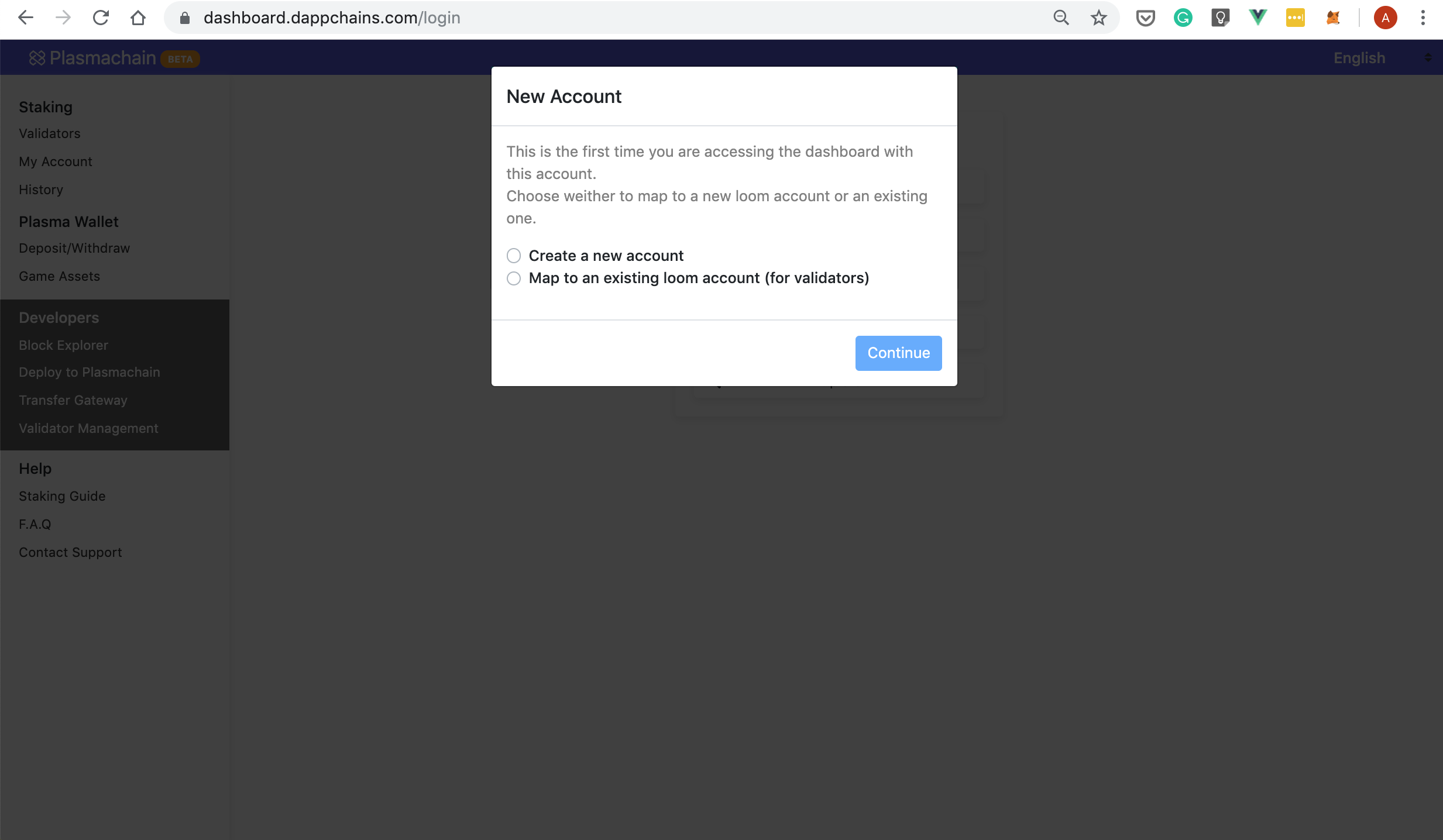Map to an existing account